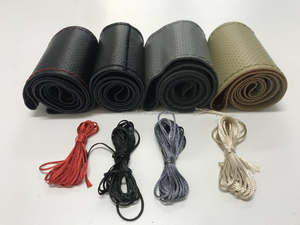 Housse de volant en cuir de vache à coudre à la main pour jeep bwm honda civic ford nissan - Product Image 4