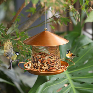 Горячая распродажа: Экологичная металлическая уличная кормушка для птиц с крышей и отсеком для хранения корма, подвесной контейнер для сада - Product Image 6