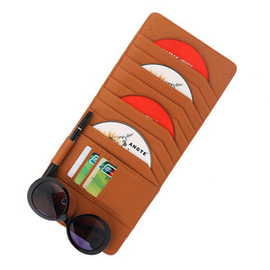 Car CD Holder Leather Multi Layer Organizer 35x15cm For Business Cards And Discs Car <b>Interior</b> <b>Accessory</b> - Product Image 5