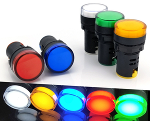 Luz Indicadora de Panel AD16-22 de 22 mm, LED CA CC, Lámpara Piloto de Señal para Equipos, Hecha de Plástico - Product Image 1