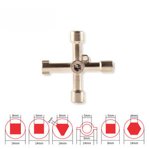 Jutye Clé d'utilitaires multifonctionnelle à 4 voies <span class=keywords><strong>pour</strong></span> <span class=keywords><strong>compteur</strong></span> de <span class=keywords><strong>gaz</strong></span> d'eau électrique Clé d'ouverture d'armoire de placard - Product Image 4