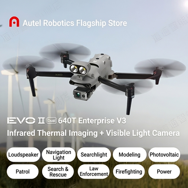 Autel DroneAccessories EVO II Dual 640T Enterprise V3 Equipped with Thermal Imaging Visible Light Dual Cameras Compatible