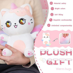 2024 nuovo stile colorato coda cartone animato unicorno con ali arcobaleno squisita peluche animale morbido per ragazzo ragazza unicorno roba - Product Image 4