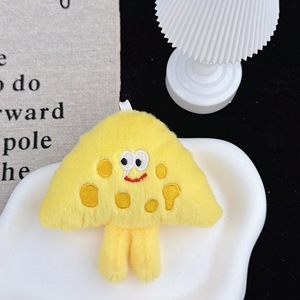 Cute Quirky Sliced Cheese Plush Toy PP Cotton Filled Unisex Student Bag Pendant Cheese Keychain Charms <b>Accessories</b> - Product Image 3