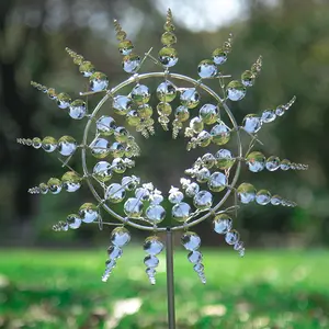 Einzigartiges und magisches Metall Windmühle 3D Wind Spinner Metall für Garten terrasse Rasen Hof Landschafts dekoration im Freien