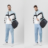 Bolsa de Viaje Plegable Moderna de Gran Capacidad de Poliéster con Correa para el Hombro y Asas Superiores, para Almacenamiento en Viajes Cortos, Estilo Bandolera