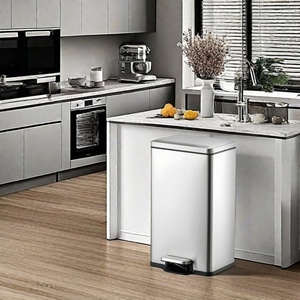 Hot Sale 30L Rectangular Pedal <strong>Bin</strong> Premium Stainless <strong>Steel</strong> Waste <strong>BIn</strong> Storage Bucket PP Inner Indoor Kitchen Bathroom Hotel - Product Image 1