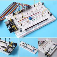 Placa de Pruebas MB-102, Prototipo de Placa de Circuito Impreso sin Soldadura de 400 Puntos, Cables de Conexión para Kit Arduino, Cable Dupont para Bricolaje