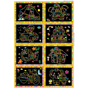 Mignon <span class=keywords><strong>Bande</strong></span> <span class=keywords><strong>Dessinée</strong></span> Graffiti Ce <span class=keywords><strong>Maternelle</strong></span> Cadeau Peinture À La Main Papier à Gratter Enfants Bricolage Gratter Peinture - Product Image 2