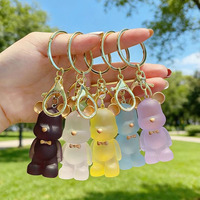 Porte-clés Ours Nœud Papillon en Cristal, Mignon et Féminin, Porte-clés de Voiture Ours Violent, Décoration de Couple, Pendentif de Sac à Dos