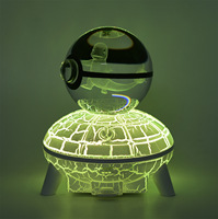 Nouveauté boule de cristal gravée 3D veilleuse avec image de dessin animé pour Noël Pika Kawaii boule de cristal de dessin animé japonais