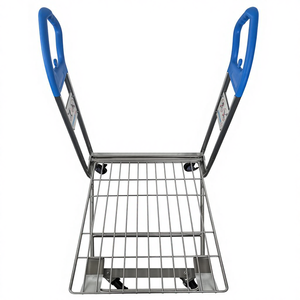 4 Wheel Platform <strong>Cart</strong> Supermarket <strong>Cargo</strong> Storage Trolley <strong>Cart</strong> with Big Handle - Product Image 3