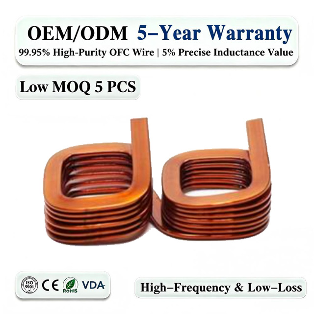 Flat Copper Wire Air Core Inductor Twin Rectangular Coil High Current Inductor Low DCR High Q Power Inverter CE RoHS OEM