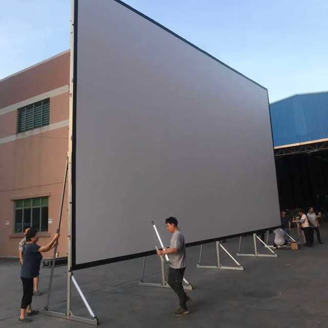 Telon Fast Fold 400 Inch Portable Outdoor 3D 4K Double-Sided Screen with Flight Case for Camping & Beach Use