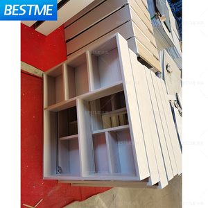 Table de toilette de salle de bain en PVC de couleur blanche, style simple, fibre de carbone, montage mural, rangement de salle de bain à domicile, hôtel, miroir, armoire - Product Image 4