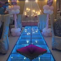 Panneau de sol de danse LED magnétique 3D facile à installer, effet anneau infini, pour soirées disco, résistant à 500 kg, idéal pour événements, mariages et DJ
