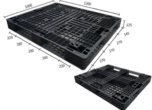 1200*1000*150mm vật liệu tái chế Pallet Nhựa màu đen có thể xếp chồng Pallet Nhựa xuất khẩu - Product Image 5