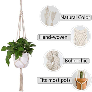 Hot Sale 4 Pack Cotton Rope Plant Hanger Indoor & Outdoor Home <b>Garden</b> <b>Hanging</b> Holder - Product Image 2