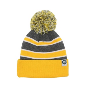 Beanies Manufacturers Custom Logo High Quality Winter <b>Hat</b> 100% Acrylic Stripe Beanies - Product Image 2