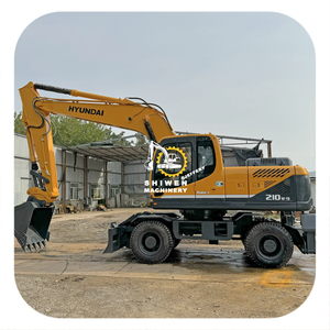 Excavadora de ruedas usada de alta calidad HYUNDAI 210W-9 con certificado CE EPA. Excavadora de segunda mano HYUNDAI 210 220 225 en venta. - Product Image 1