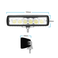 Luz de Trabajo LED para Automóvil de 6 Pulgadas, 18 W, 6 LED, 6500 K, 4000 LM, Aluminio Fundido a Presión, Haz de Luz Puntual, 24 V, para Camiones/Tractores/Vehículos Todoterreno