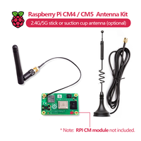 Antenne WiFi Raspberry Pi CM4 / CM5 avec connecteur, prend en charge 2.4G / 5G, antenne à bâton ou à ventouse