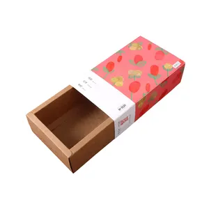 Custom Eco Friendly Drawer Box Flat Cardboard Kraft Paper Packaging Beauty Tea Gift Packaging Box