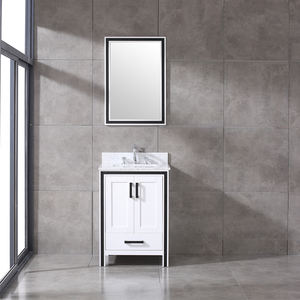 Meuble-lavabo élégant et moderne en bois massif avec portes à fermeture amortie, résistant à l'eau et écologique, idéal pour appartement, fabriqué au Vietnam - Product Image 1