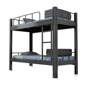 Factory double bunk katil 2 tingkat pengukuran tempat tidur tidur 2 susun stackable dan student split metal bed