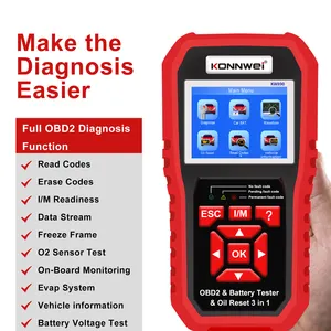 Factory Direct Konwei kw890 car obd scanner obd2 scanner& battery testers diagnostic scan tool with oil service reset
