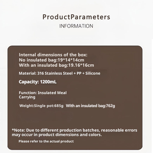 Eco-friendly 316 Stainless Steel <b>Insulated</b> Round <b>Lunchbox</b> 1-3L Leak-Proof Durable Food Grade Material Easy Clean - Product Image 5