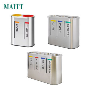 Stainless steel recycling <b>bins</b>, round indoor <b>storage</b> boxes, fruit peel <b>bins</b>, subway and shopping mall recyclable and - Product Image 4