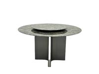 Ensemble de table à manger en marbre haut de gamme moderne avec 4 chaises en métal doré arrondies, meubles de salle à manger de luxe pour appartement ou hôtel