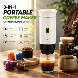 Cafetera Espresso Portátil 3 en 1 de Fábrica BSCI, Cafetera de Cápsulas con Calentamiento, Mini Cafetera de 20 Bares para Viajes y Camping, Personalizable - Product Image 1