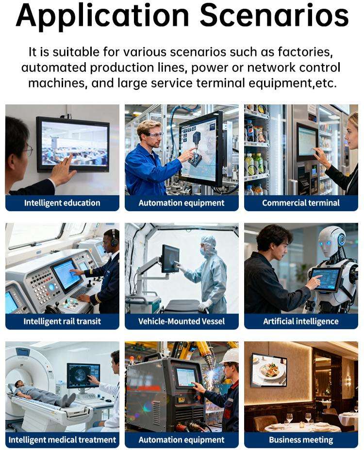 12 Inch Industrial Touch Monitor PCAP Touch Screen with VGA HDMI DVI for Embedded Open Frame Wall Mount