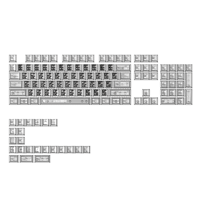 Lot de touches de clavier transparentes grises avec code d'erreur, profil Cherry, impression UV, pour clavier mécanique de jeu, personnalisable DIY