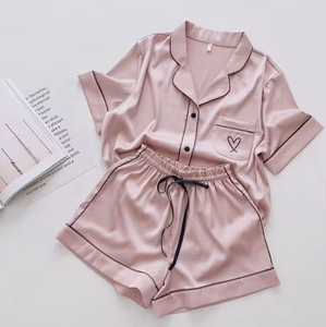 Set Pigiama <span class=keywords><strong>in</strong></span> Raso per Donna, Camicia a Maniche Corte XS-4XL, Set Pigiama Floreale, Abbigliamento Morbido per Casa e <span class=keywords><strong>Notte</strong></span> - Product Image 6