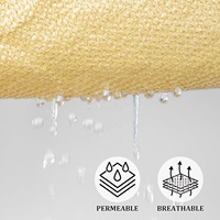 Voiles d'ombrage triangulaires en HDPE beige, protection UV UPF50