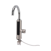 Robinet chauffe-eau électrique instantané sans réservoir en acier inoxydable avec capteur tactile, affichage numérique LED, montage sur plan de travail, moderne