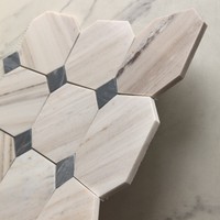 Mosaïque murale de luxe en marbre Calacatta Viola octogonal italien, finition polie, design moderne