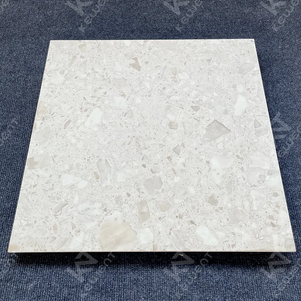 Porcelanato Pisos Non-Sliperly White Terrazzo Porcelain Ceramic Tiles 60 X 60cm