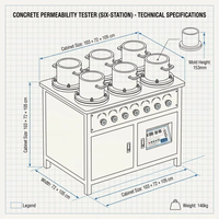 Cement Concrete Permeability Impermeability Tester Concrete Water Permeability for Test Apparatus High Quality Testing Equipment
