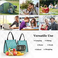 Hawaii Lei Design Aluminiumfolie Koeltas voor Eten, Bezorging, Picknick, Kamperen, Op Maat Gemaakt Kleine Lunchtas met Klittenbandsluiting