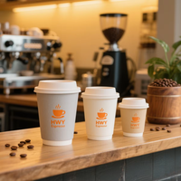Gobelet en carton double paroi personnalisé avec logo, sans BPA, recyclable, pour boissons, 8, 10, 12, 16 oz