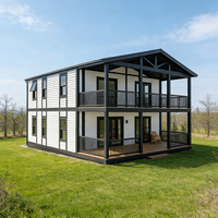 Maison préfabriquée de luxe à deux, trois chambres, pliable, à double aile, extensible, de 20 pieds, 40 pieds, conteneur habitable pour hôtel