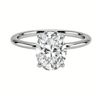 Cincin Berlian Oval Moissanite Solitaire Perak Sterling 925 Bersertifikat GRA Moissanite Lapis Emas Kuning 14K Cincin Pertunangan