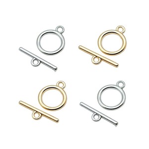 Cierre de Hebilla Redondo de Aleación Plateada para Fabricación de Pulseras en Color Plata y Oro - Product Image 5