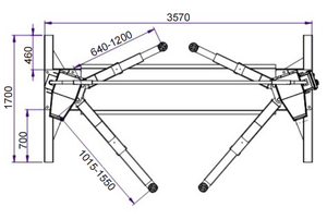 Elevador de tijera de acero de dos postes de tornillo de 4000Kg, elevador de cilindro de accionamiento hidráulico para automóviles, motocicletas, capacidad de kg, 10 años - Product Image 5