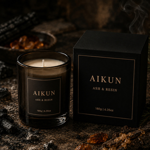 AIKUN OEM Bougies de luxe en cire de soja biologique, bougies parfumées aromatiques dans un bocal en verre avec couvercle, bougie parfumée personnalisée - Product Image 1