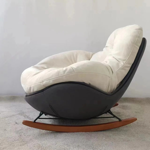 Salon bureau utilisation chaise longue pivotante Vintage en cuir véritable Aviation <span class=keywords><strong>oeuf</strong></span> chaise Style rétro <span class=keywords><strong>fauteuil</strong></span> pivotant inclinable - Product Image 2